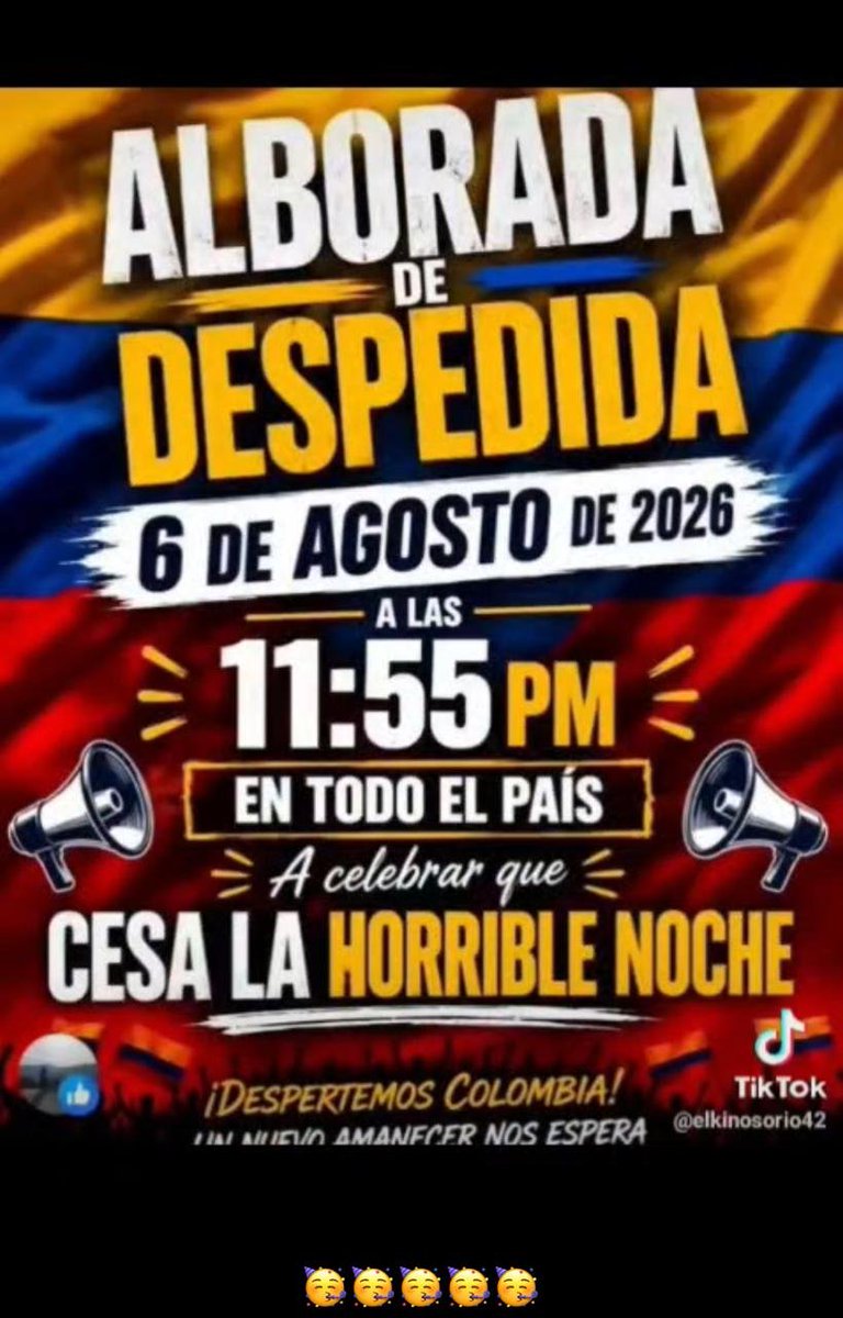 carloscadavid81's tweet photo. @petrogustavo GRAN ALBORADA JUEVES 11:55PM para decirle CHAO PETRO. #CESO LA HORRIBLE NOCHE. ABELARDO DE LA ESPRIELLA PRESIDENTE DE LA REPÚBLICA DE COLOMBIA. FIIIRMES X LA PATRIA https://t.co/Ht0PTUwt1w