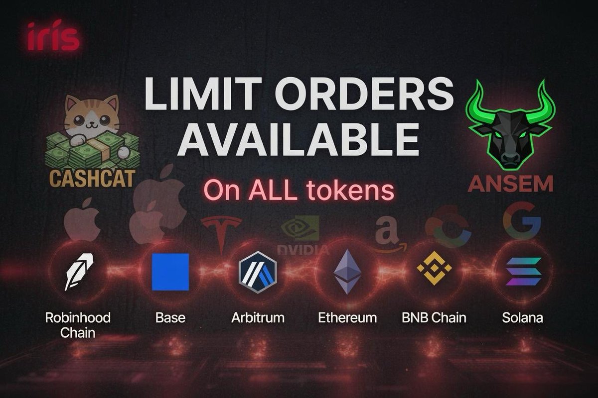 Iris_token's tweet photo. Now swap with limit orders on any token and any chain with IrisApp. 

More than 100 stocks and ETFs available 100% on-chain. 

And with every swap, you instantly earn a share of the protocol’s revenue.

Launch the app: https://t.co/M6rdI1RHTj https://t.co/rmhm0KW1i2