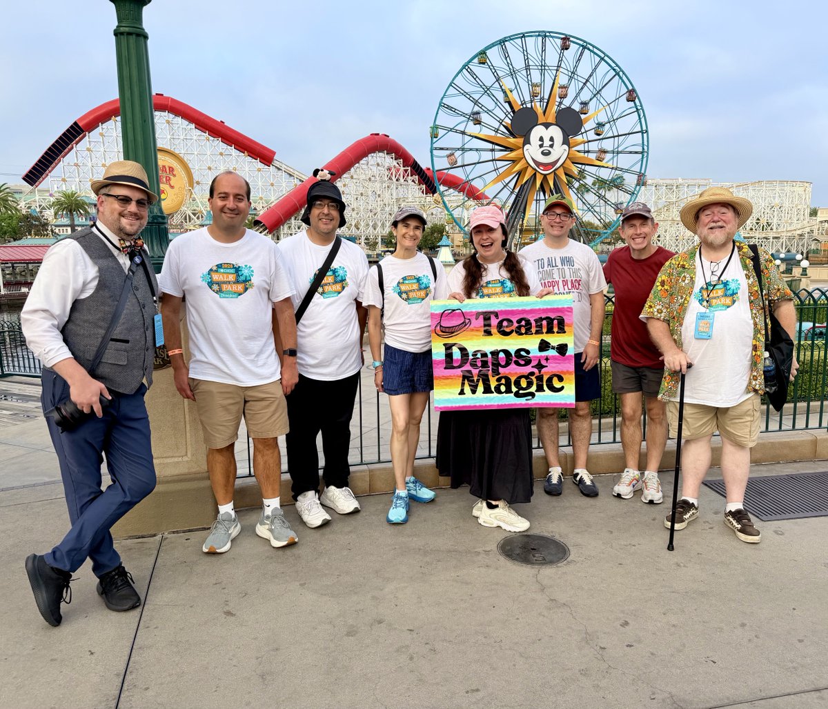 DAPs_Magic's tweet photo. Team Daps Magic is headed for that finish line! But how could we resist making a stop at Pixar Pier to pose with a giant, smiling Mickey?
#CHOCWalk
#dapsmagic https://t.co/RgeYHXTwhK