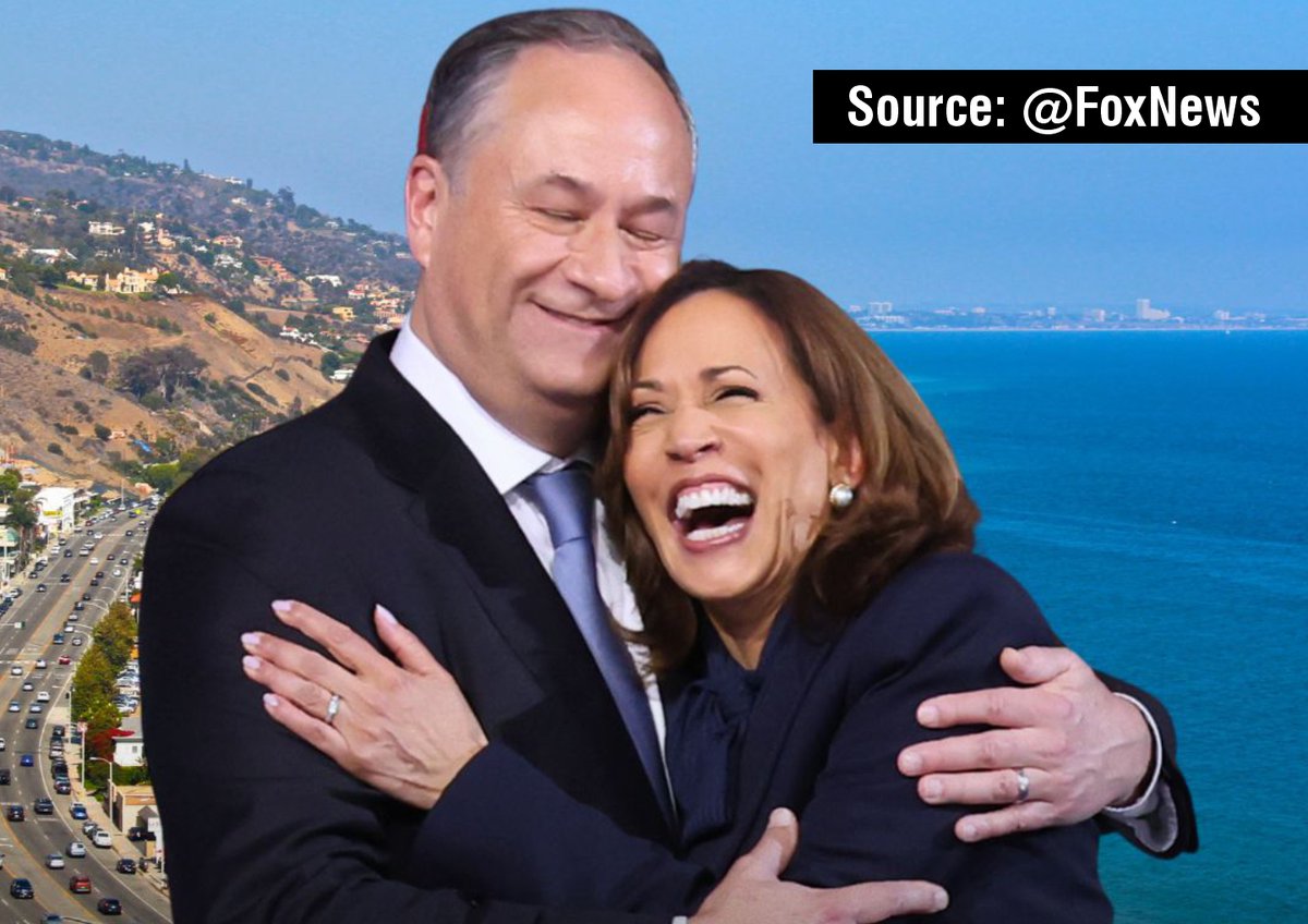 ATNewsChannel's tweet photo. WORLD'S MOST AWKWARD COUPLE?
And there it was again, Kamala and Doug Emhoff in an embrace with big smiles. Right. Again ... like the time during Covid when they both had masks on and kissed on the tarmac. Happy, happy, happy. But somehow ... well, whatever works. https://t.co/hSZLW0qaOl