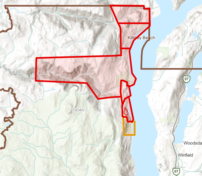 EmergencyInfoBC's tweet photo. The Regional District of Central Okanagan has EXPANDED the Evacuation Order to include all remaining properties south of the Okanagan Indian Band’s IR 1 to north of Nahun due to the Quilpituk Creek #BCWildfire.
This fire is a risk to life and safety. Everyone in the area must evacuate NOW. The evacuation route is south on Westside Road. Follow instructions of emergency personnel and traffic control in the area.
More info & map:
https://t.co/1yh03t2xwO

#BC