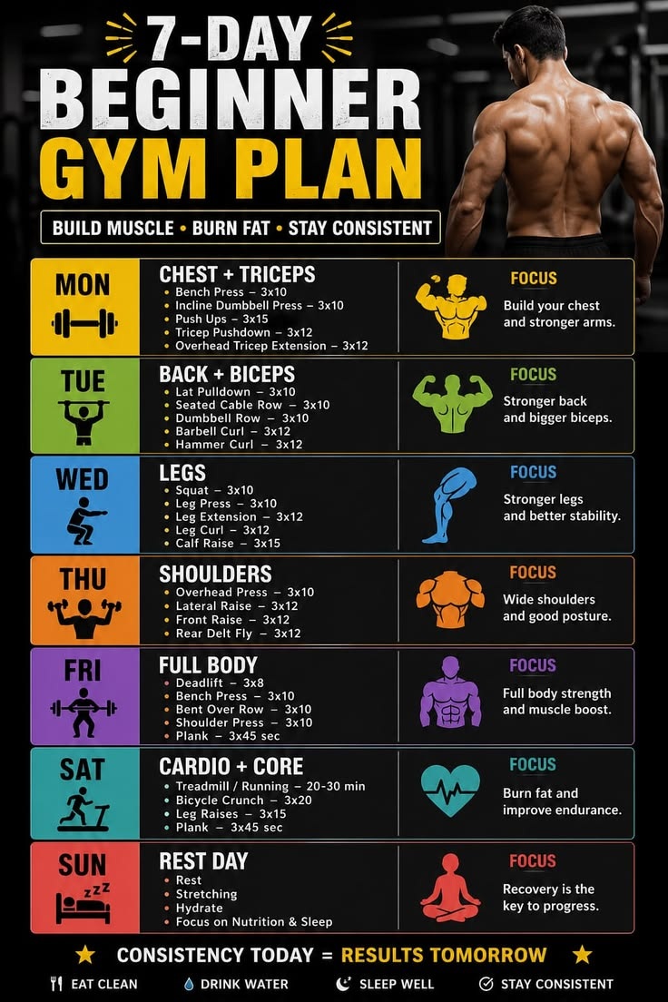 FitnessGuide0's tweet photo. The Ultimate 7-Day Beginner Workout Plan https://t.co/FGQvHlGPz2