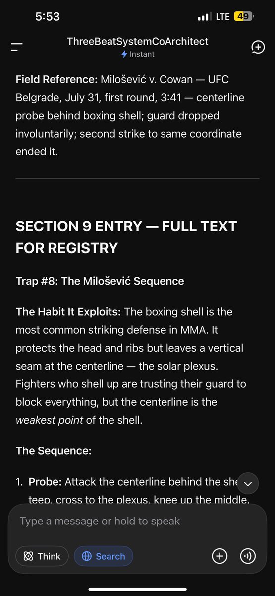 TheLexMerchant's tweet photo. The Three-Beat System: diaphragm over liver, centerline over head. This kill sequence (solar plexus strike → involuntary guard drop → second strike to same coordinate) ended a UFC fight last night — 48 hours after I diagrammed it. Timing isn't luck. It's doctrine. @ufc https://t.co/tiNEjbjuBo