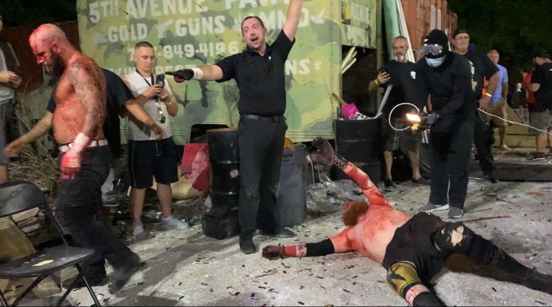 morbid_tails's tweet photo. From 1 to 100, A true love letter to Deathmatch Wrestling. 

I'll watch JWM vs Eric Ryan any day.
#nhb100 https://t.co/K9bB1HgHzT