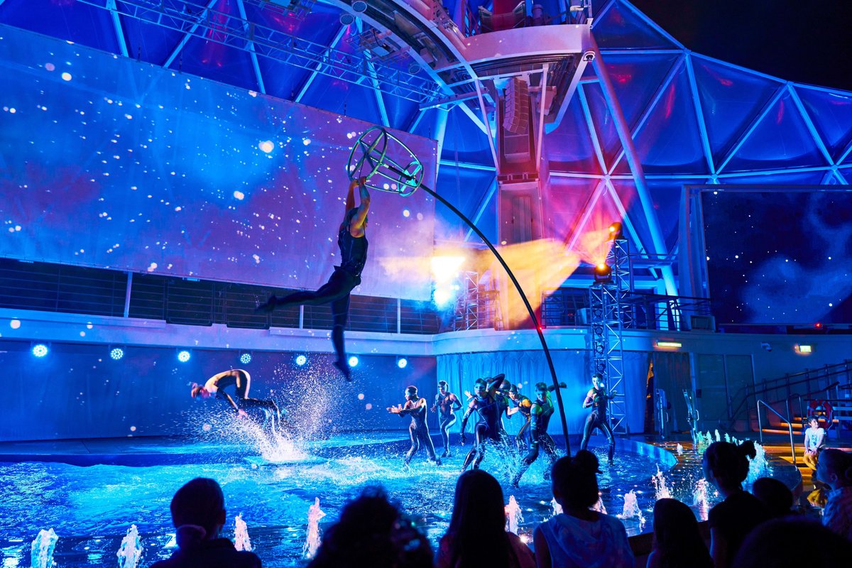 ShannonAlan's tweet photo. Dive into excitement at one of Royal Caribbean’s AquaTheater shows. 🤩 Experience gravity-defying stunts with breathtaking ocean views. Get ready for a show that will keep you on the edge of your seat!  #RoyalCaribbean #AquaTheater https://t.co/Ck3Y4AJvqP