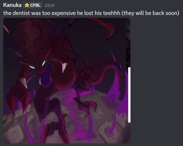 The_Kanuka's tweet photo. Working on a comm and Cho'gath lost all his teeth (for @falenousdacutie ) #leagueoflegends https://t.co/Mwyks7v82P