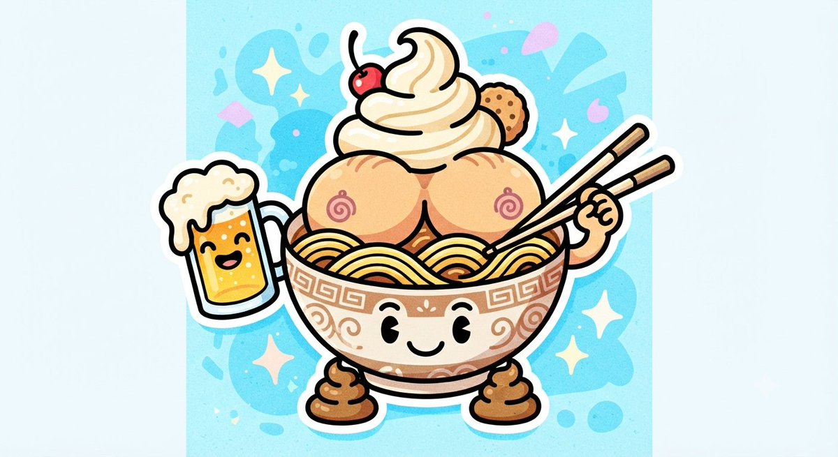otto_monster88's tweet photo. 元気ですかーᕙ⁠(⁠ಠ⁠ ⁠ਊ⁠ ⁠ಠ⁠)⁠ᕗおはようございます🧿

昨日の夜中、いや、今日の朝方に最高の画像が出来上がったので見てください🍄🟣🍺🍦🍜💩
これでインプもフォロワーも増加間違いないです！ https://t.co/frUDIG3lp9