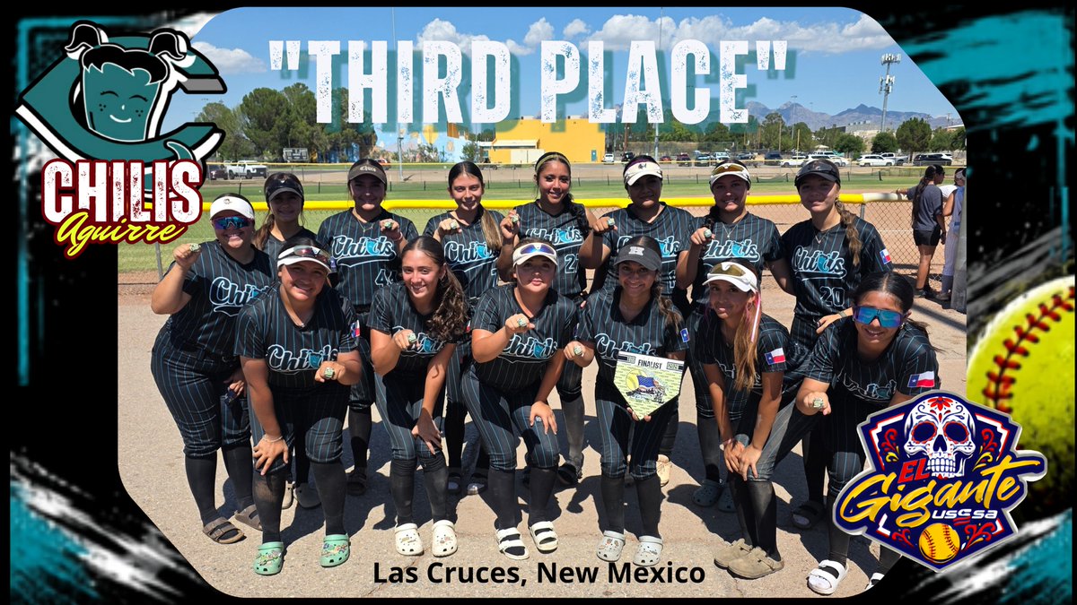 ChilisAguirre's tweet photo. Every tournament adds another chapter to our story. 🥎

We wrap up our summer travel tournament season with a 🥉 3rd Place finish.

Thank you to everyone who supported the Chilis all summer long.

See you back on the field soon! 💪 #PPC
#EPChilisAguirre16U #TheGigantetournament https://t.co/iTfQ800SFD