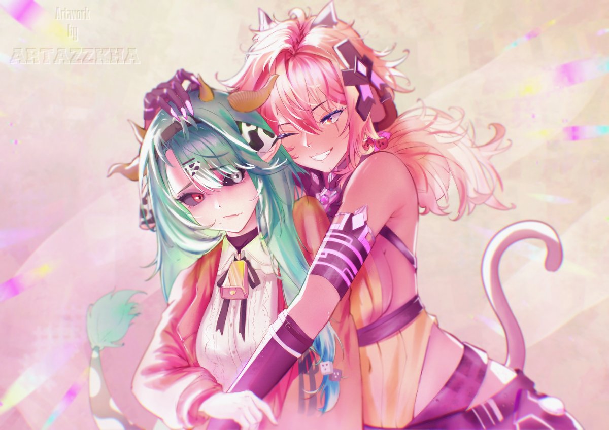 artazzkha's tweet photo. A commission for mespn520 featuring a fanart of VTubers Kokonuts and Crellyrefful!

It was a joy to work on this piece and bring these two to life with a warm, magical atmosphere

#kokontent #crefart #VTuber  #Commission #VGenComm https://t.co/1C87m01Tsn