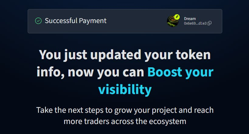 DreamOnRH's tweet photo. Dream starts with exposures.

We just paid Dextools update for $DREAM.

Everyone, Let's DREAM big! https://t.co/giwoAtFMkX