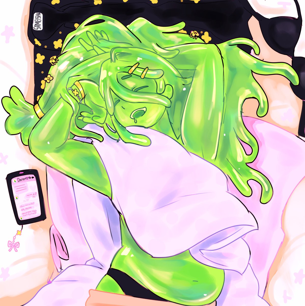 sameish6's tweet photo. Sleeping beauty<3 

#AveryTheMayo #FemAvery #slimeknight #SFAWTDE

i was going to draw Deren as well,but my phone started to heat up https://t.co/yGRkxYZQhw