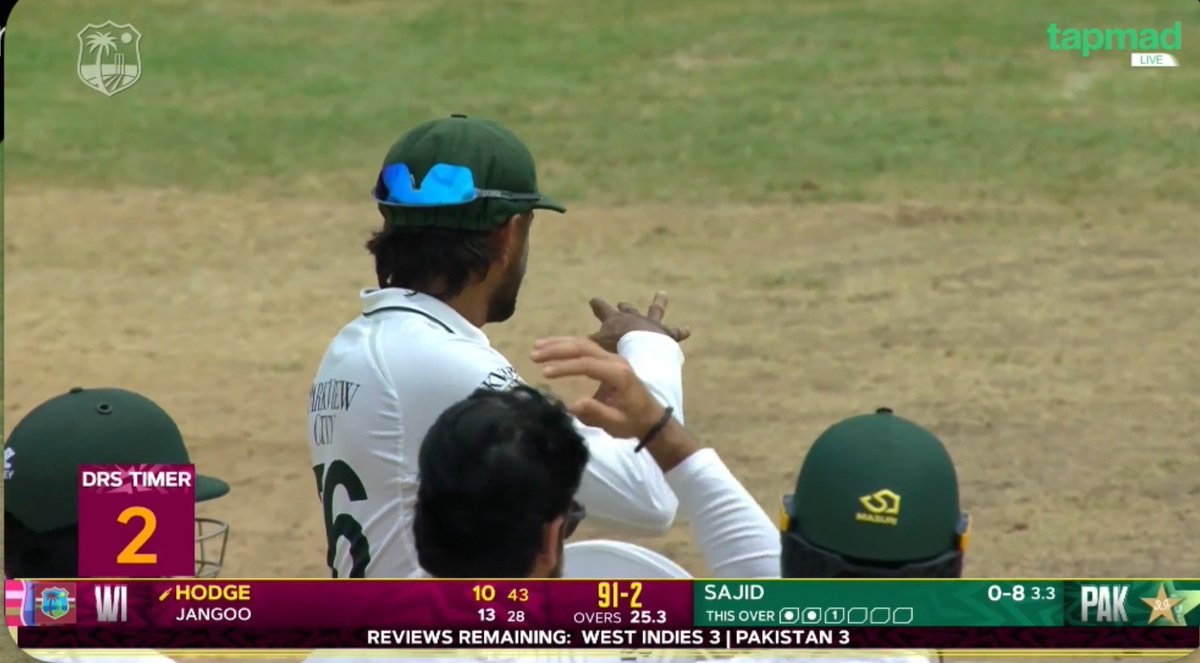 HassanAbbasian's tweet photo. Another insane review from Kaptaaan Babar Azam at the last moment again.

2 successful reviews so far and West Indies 3 down 🔥🔥 https://t.co/7265Tl0t7X