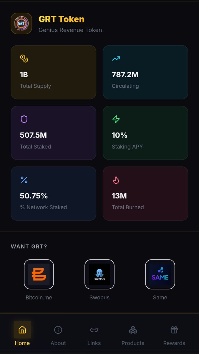 geniusrevenue's tweet photo. We have made a lot of updates to both our main #dapp and our #DAO dapp!
We have made improvements on our #revenue payout system and our #GRTASIC mining โ๏ธ game! ๐ฎ
๐
Token #dapp
https://t.co/AAvrF7Rany
DAO #dapp
https://t.co/KSkMNDMPwP
@klever_io @klever_org $KLV #GRT https://t.co/G2tNsXbofD