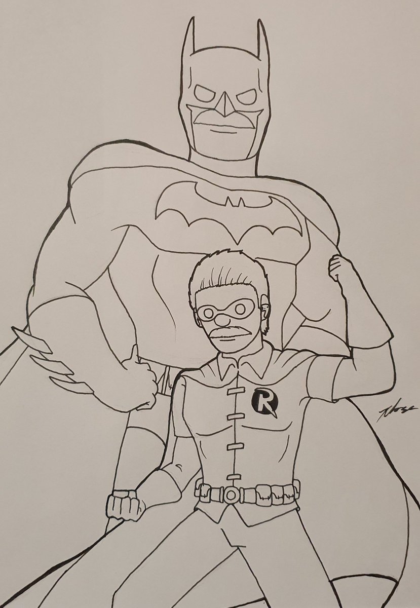 Joshmountainx's tweet photo. Mr Goodman &amp; Richard + Batman &amp; Robin. #sml #dc #fusionart https://t.co/nuOr0jH9q5