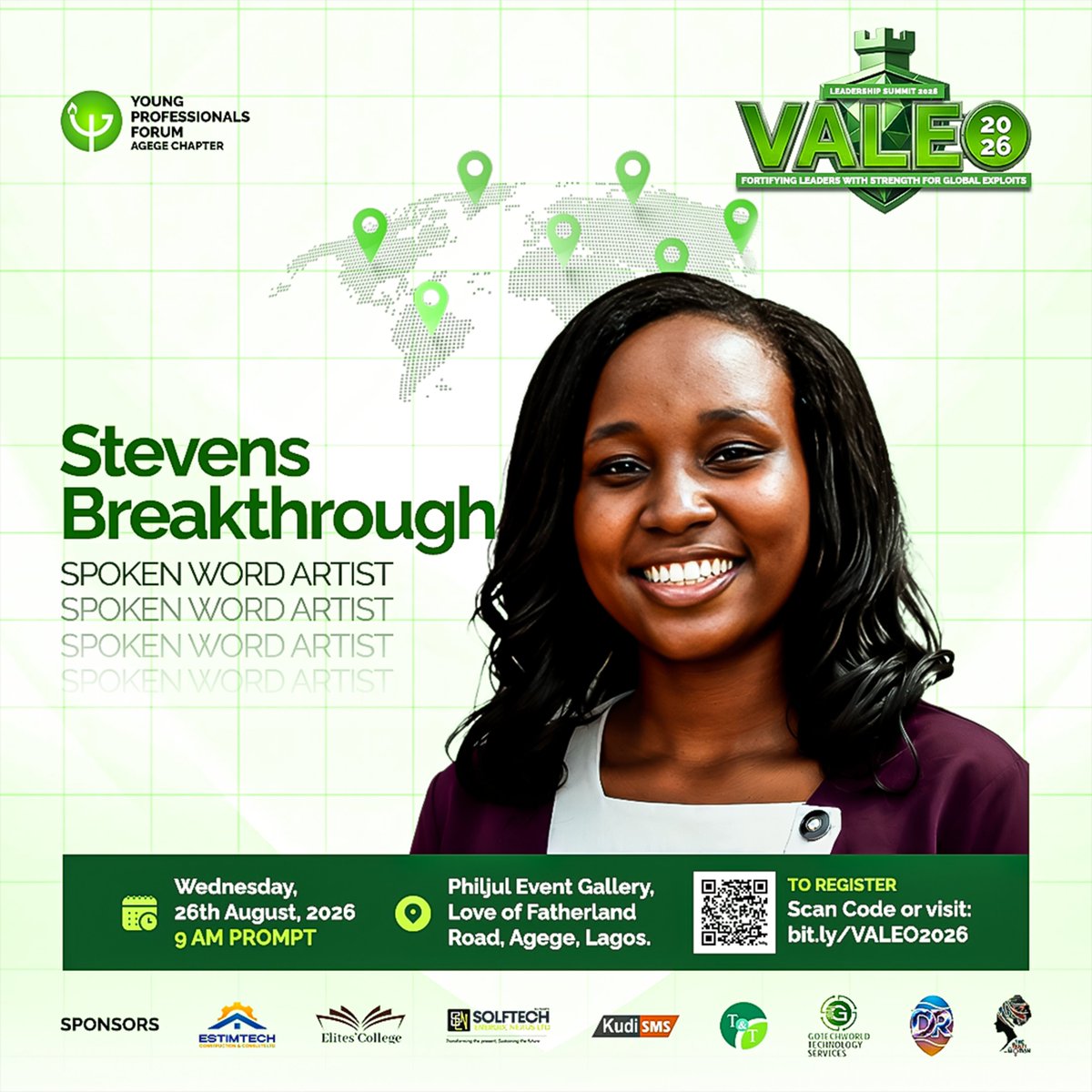 YPFAgege's tweet photo. Words that don't just land — they ignite. 🔥

Meet Stevens Breakthrough — spoken word artist, data analyst, and one of the most compelling voices coming to VALEO 2026🎤

She doesn't perform. She awakens. 💡
Aug 26 | Agege | https://t.co/5vnpwsJDJK
#VALEO2026 #YPFAgege #SpokenWord https://t.co/cldkIYcVBz