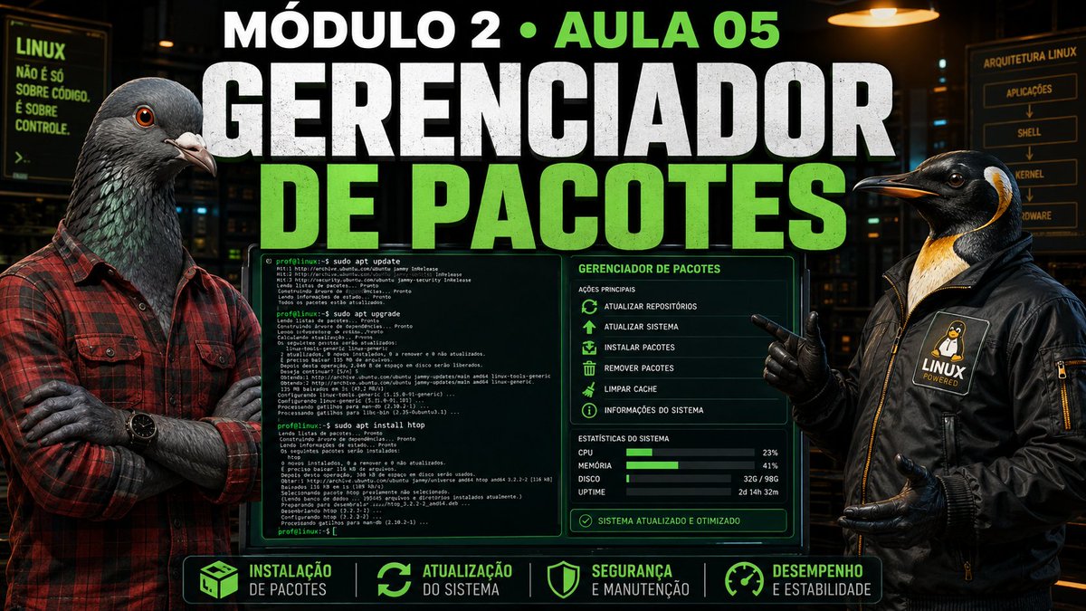 coachdeosasco's tweet photo. 📚🐧Introdução ao Linux • Módulo 2 Aula 05 — Como Instalar, Atualizar e Remover Programas
https://t.co/3ofNvHogfk
#linux #apt #flatpak #snap #terminallinux https://t.co/bdr8dfyEye