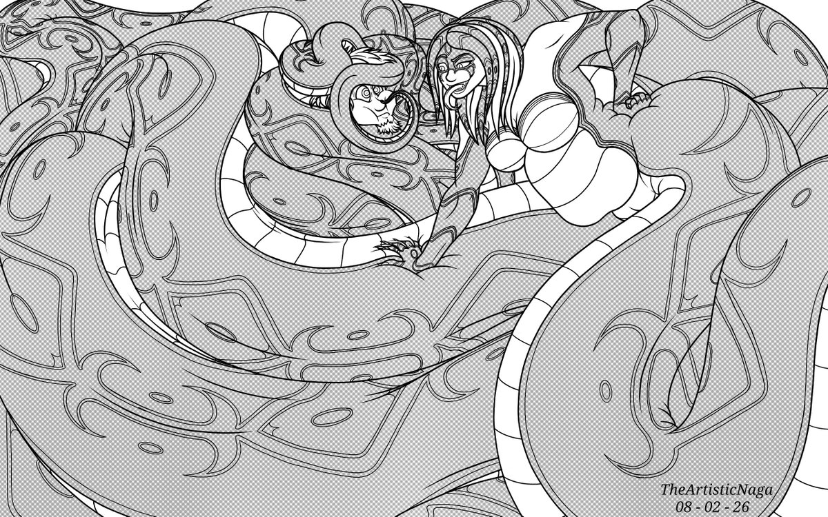 TheArtisticNaga's tweet photo. "JoKen & Kinêpik" (Line Art Commission for JoKen)
JoKen (c) JoKen
Kinêpik (c) @TheArtisticNaga
#commission #ocart #snakecoils #naga #lamia #coils #artcommission #lineart #nagacoils https://t.co/MJ8XLM6XmV