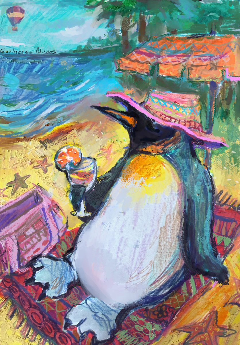 guilhernunes_'s tweet photo. Penguin enjoying a well-deserved tropical vacation. https://t.co/vFL9Vr5GSo