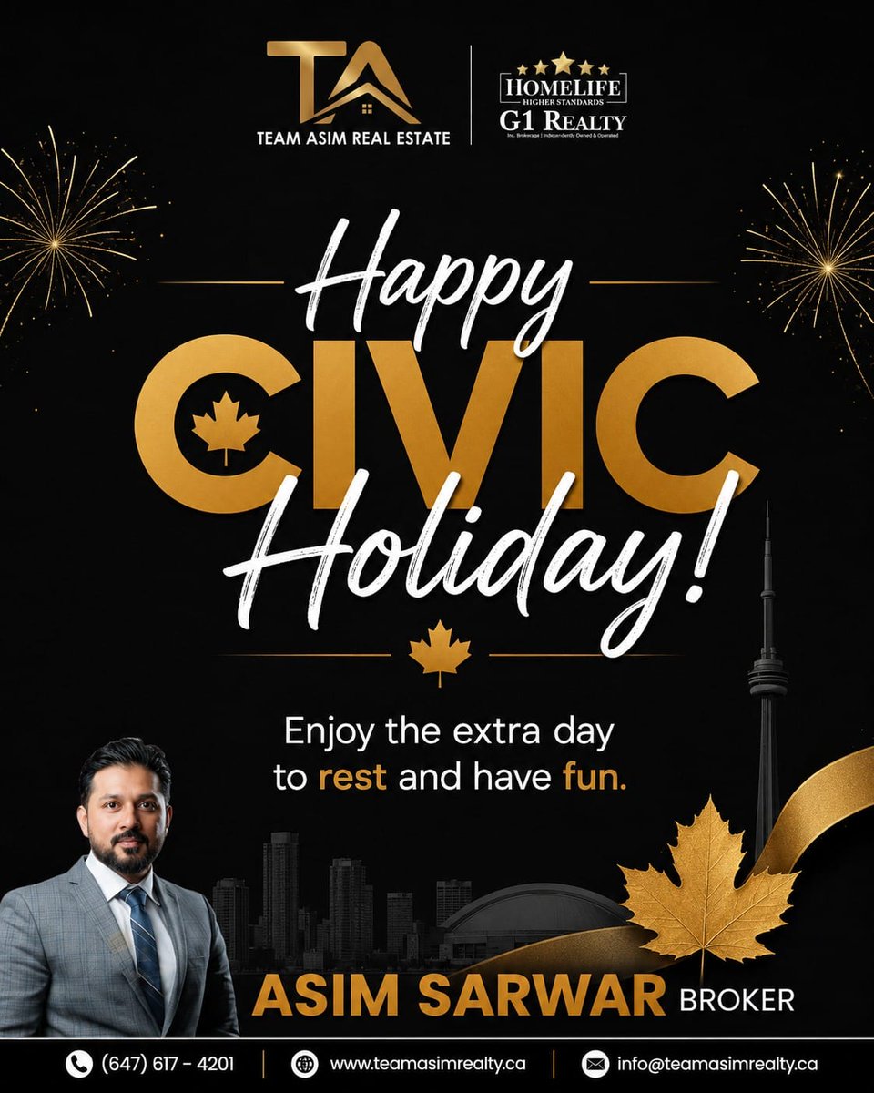 teamasimsarwar's tweet photo. Happy Civic Day! 🍁

Here's to a well-deserved break, quality time, and new memories. Have a wonderful long weekend!

#happycivicday #canada #TogetherWeCelebrate #holiday https://t.co/OcBqkw68Ls