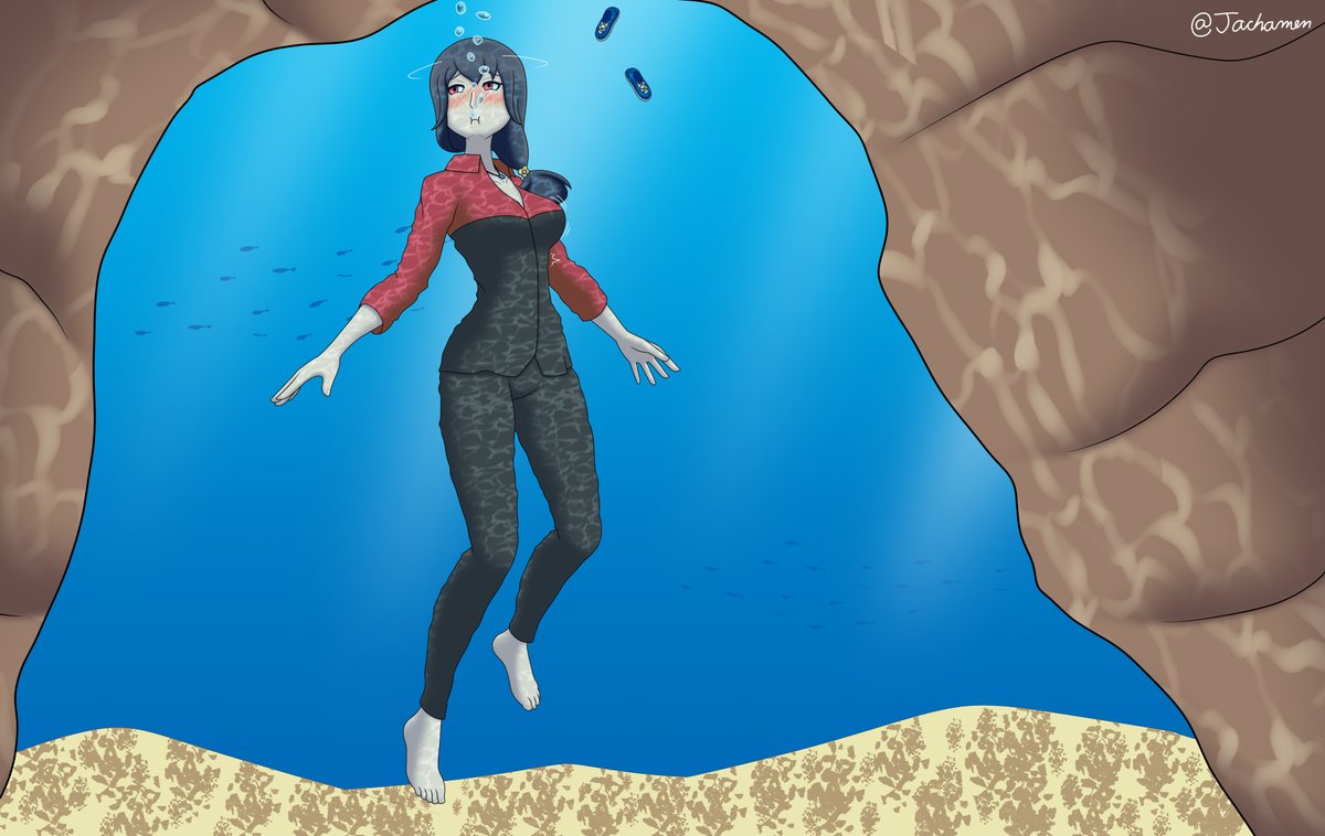 JachamenVE's tweet photo. Cave Explore (Commission 1/2)
#ArtistOnTwitter #digitalart #commissionart #underwater #caveexploring https://t.co/VmpxrY3DTd