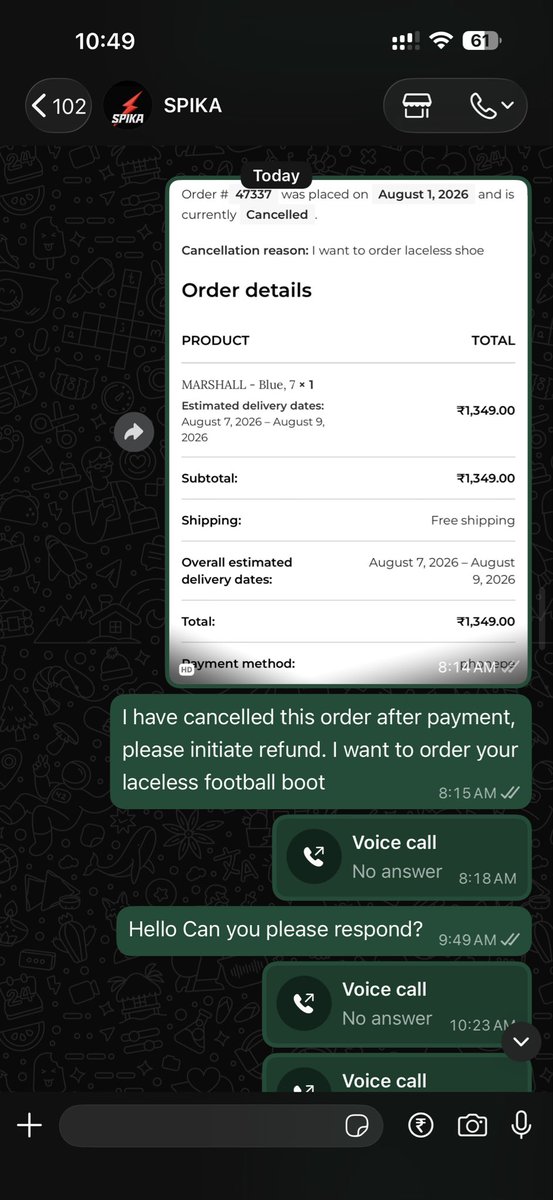 TheRameshHalder's tweet photo. I gave order from this website #spikasports where mr @THE_RanjitBajaj is the brand ambassador. I am tagging him because he should know about spika sports. They are posting in facebook and Instagram but not responding to my calls and msgs even not returning my money back. https://t.co/MhLpedUgXu