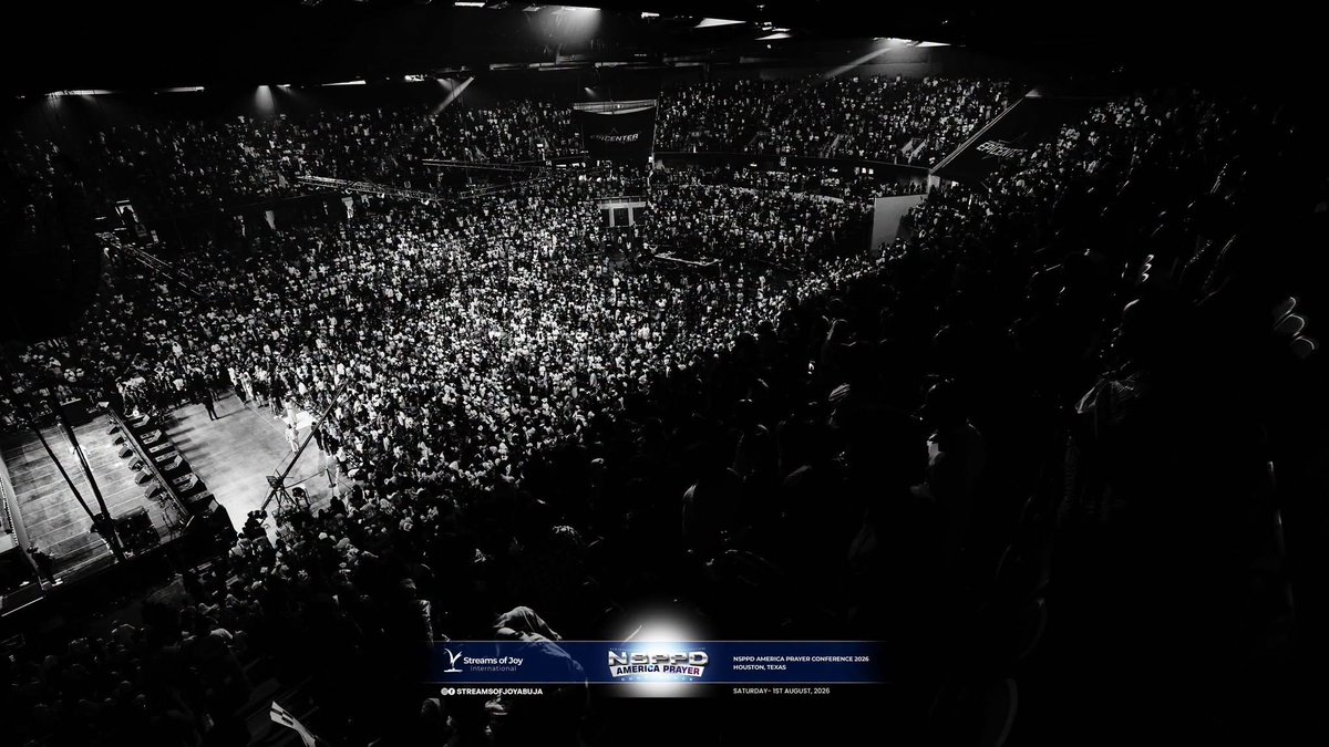 streamsofjoyHQ's tweet photo. FIRST LOOK… What a sight to behold!😭🙏🏻🙏🏻🙏🏻🙏🏻

From every corner, thousands gathered with great expectation - and heaven did not disappoint!👏🏻🙏🏻🙏🏻

These are the first glimpses from the historic NSPPD America Prayer Conference 2026. The atmosphere was charged, faith was tangible, and the testimonies broke out on every side!

Please pause, for all that happened yesterday in Houston, join us and say: THANK YOU JESUS😭🙏🏻

#NSPPD
#NSPPDAmerica
#PastorJerryInHouston
#WhatGodCannotDoDoesNotExist