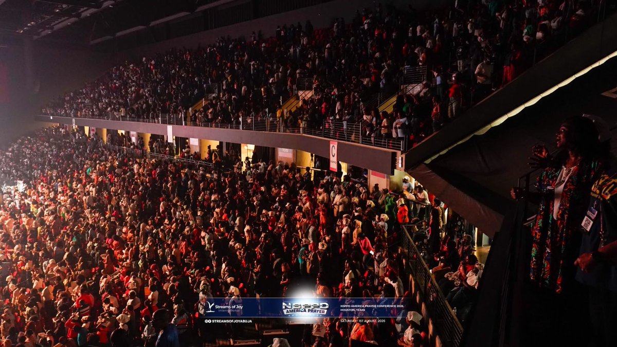 streamsofjoyHQ's tweet photo. FIRST LOOK… What a sight to behold!😭🙏🏻🙏🏻🙏🏻🙏🏻

From every corner, thousands gathered with great expectation - and heaven did not disappoint!👏🏻🙏🏻🙏🏻

These are the first glimpses from the historic NSPPD America Prayer Conference 2026. The atmosphere was charged, faith was tangible, and the testimonies broke out on every side!

Please pause, for all that happened yesterday in Houston, join us and say: THANK YOU JESUS😭🙏🏻

#NSPPD
#NSPPDAmerica
#PastorJerryInHouston
#WhatGodCannotDoDoesNotExist