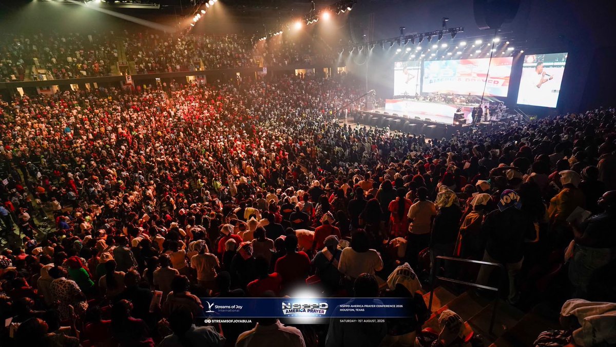 streamsofjoyHQ's tweet photo. FIRST LOOK… What a sight to behold!😭🙏🏻🙏🏻🙏🏻🙏🏻

From every corner, thousands gathered with great expectation - and heaven did not disappoint!👏🏻🙏🏻🙏🏻

These are the first glimpses from the historic NSPPD America Prayer Conference 2026. The atmosphere was charged, faith was tangible, and the testimonies broke out on every side!

Please pause, for all that happened yesterday in Houston, join us and say: THANK YOU JESUS😭🙏🏻

#NSPPD
#NSPPDAmerica
#PastorJerryInHouston
#WhatGodCannotDoDoesNotExist