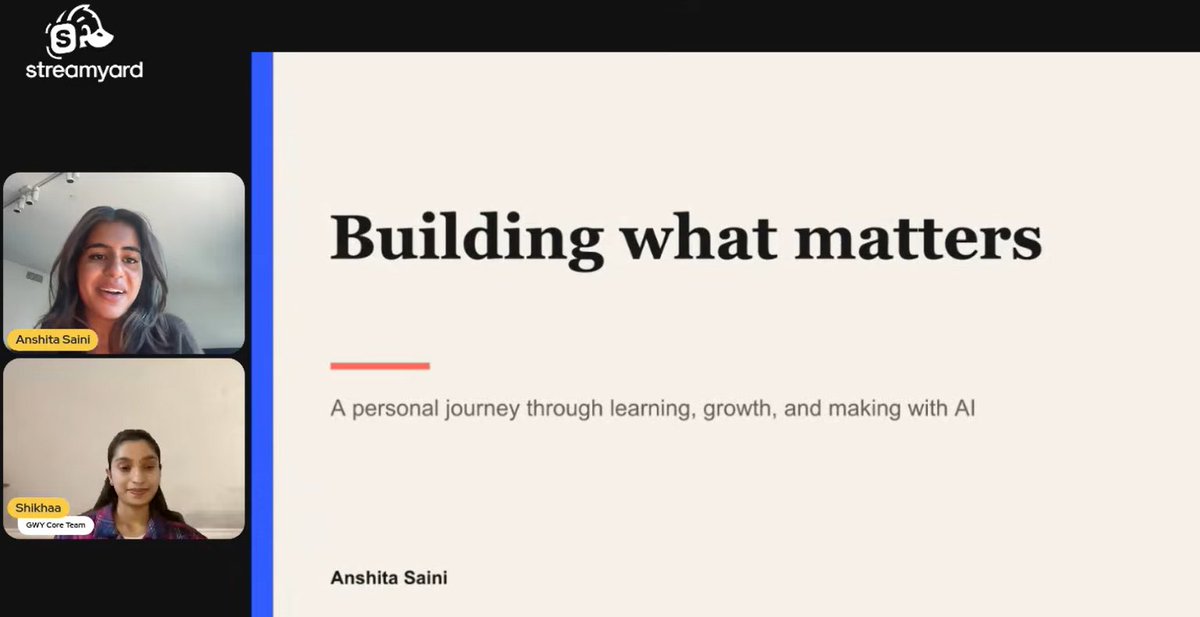 kmdcodes's tweet photo. Really enjoyed Session 2 with @anshitasaini_ ! Loved hearing about her journey into AI, exploring ChatGPT Work, Codex, and the mindset behind building meaningful things. Also got some great advice on starting AI research🚀
@connectdoradao #GWYFellowship #DoraDAO
Sharing my notes: https://t.co/fTyDPpmkSJ