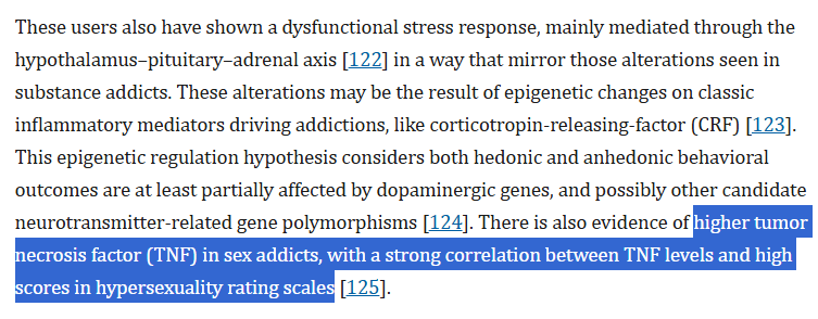 questmoosa's tweet photo. Men that are more likely to watch porn, masturbate and be hypersexual have BRAIN INFLAMMATION  

There is evidence that sex addicts (this counts of masturbation addicts as well) have higher tumor necrosis factor (TNF), with a strong correlation between TNF levels and high scores in hypersexuality rating scales.  

A few simple tricks to lower brain inflammation:  

-30-50 blackseeds daily ("the cure for every disease except death")  

-FUN, ENJOYABLE, CREATIVE and EXPLORATORY exercise/activity  

-Avoid excess phosporous (limit seed oils, excess grains, nuts,seeds etc)  

-20,000IU Vitamin D  

-Glycine – it decreases inflammation and lowers endotoxins – 5g x3 daily