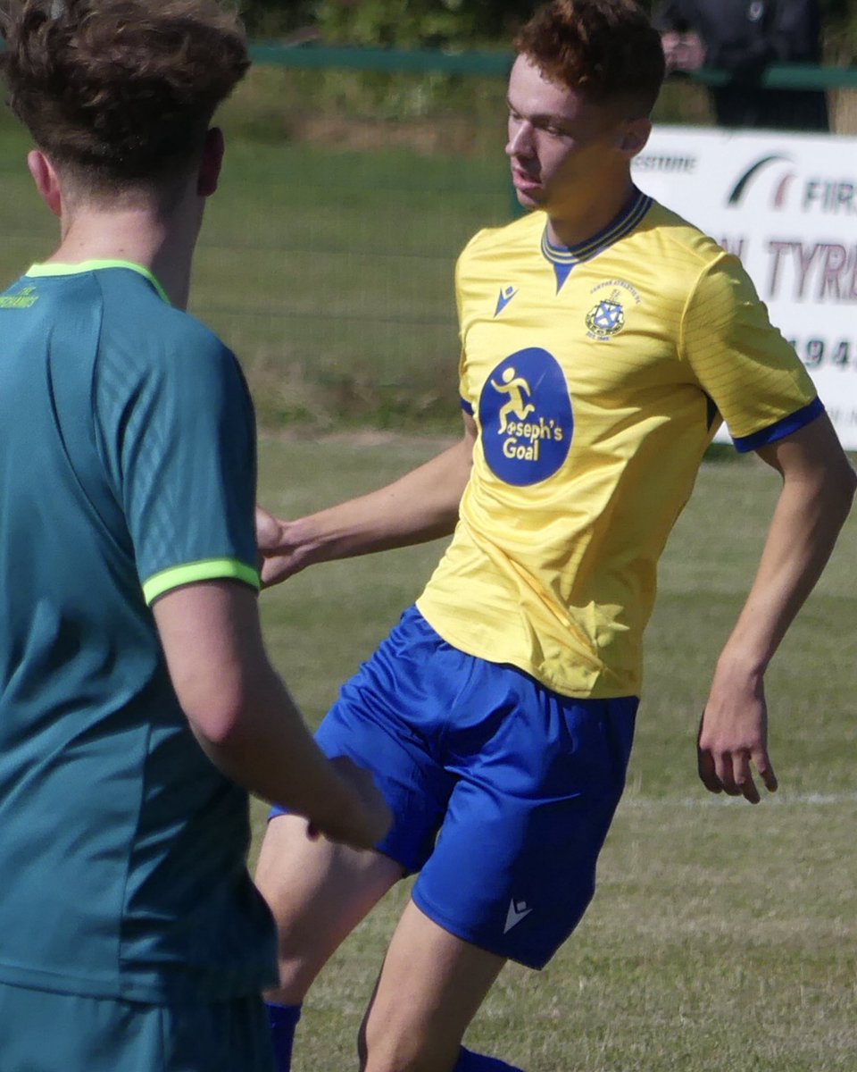 AshtonAthletic's tweet photo. Our new 2026/27 kit making its debut yesterday 📸 @JosephsGoal 

We also loved having Joseph and his family with us to see the new kit worn for the first time. 👕💛💙 https://t.co/QrB98dOvty