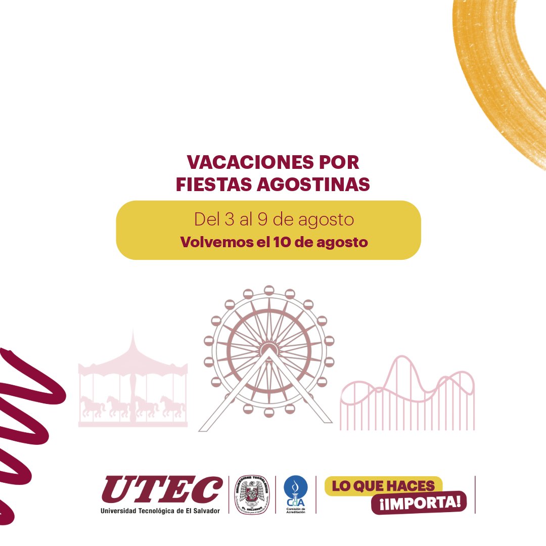 nvoingresoutec's tweet photo. 📢 Compartimos información importante: nuestras Oficinas Centrales, Centro de Soluciones y Centros de Atención de Metrocentro y Plaza Mundo Soyapango permanecerán cerrados del 3 al 9 de agosto.
Retomaremos la atención el lunes 10 de agosto. https://t.co/M0swjETiSs