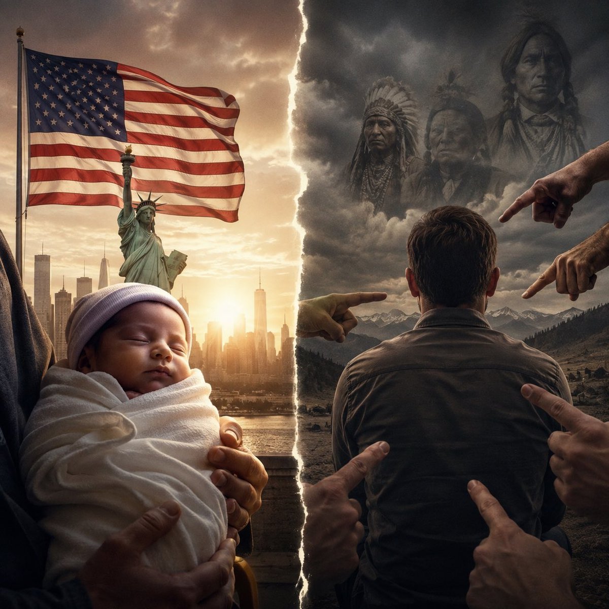 GuntherEagleman's tweet photo. Illegal immigrant has a baby → instant American citizen.

Fourth-generation American → colonizer on stolen land.

Only in America could both of those statements be treated as serious. https://t.co/meFoBHcmaV