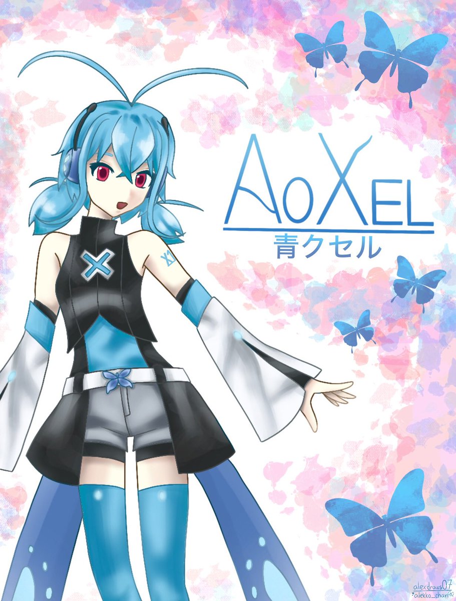 alekko_chan's tweet photo. 🦋Xel Ao🦋 - my very own fanloid design!
Voicebank: high-pitch Vflower (Guchiry style)
#fanloid #vocaloid #utau https://t.co/cRrU8wPFwM