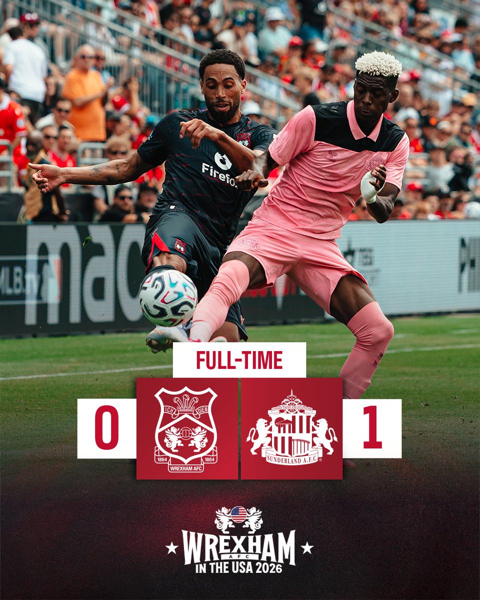 Wrexham_AFC's tweet photo. Our 2026 US Tour comes to a close in Philadelphia. 

Thank you for your fantastic support, Reds 👏

🔴⚪️ #WxmAFC | #WxmInTheUSA https://t.co/OlIQOs6Qk2