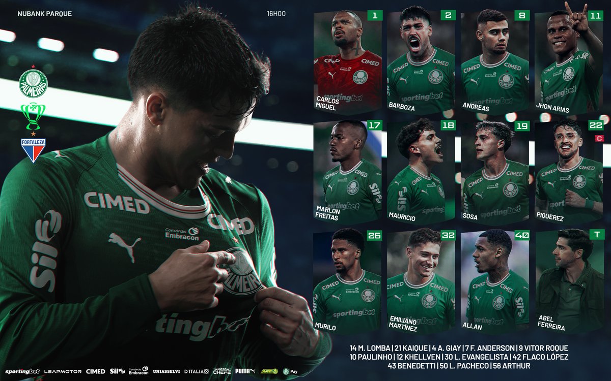 Palmeiras's tweet photo. ESTAMOS ESCALADOS! 📋

#PALxFOR #EscalaçãoSEP https://t.co/HTQxH6cMdG