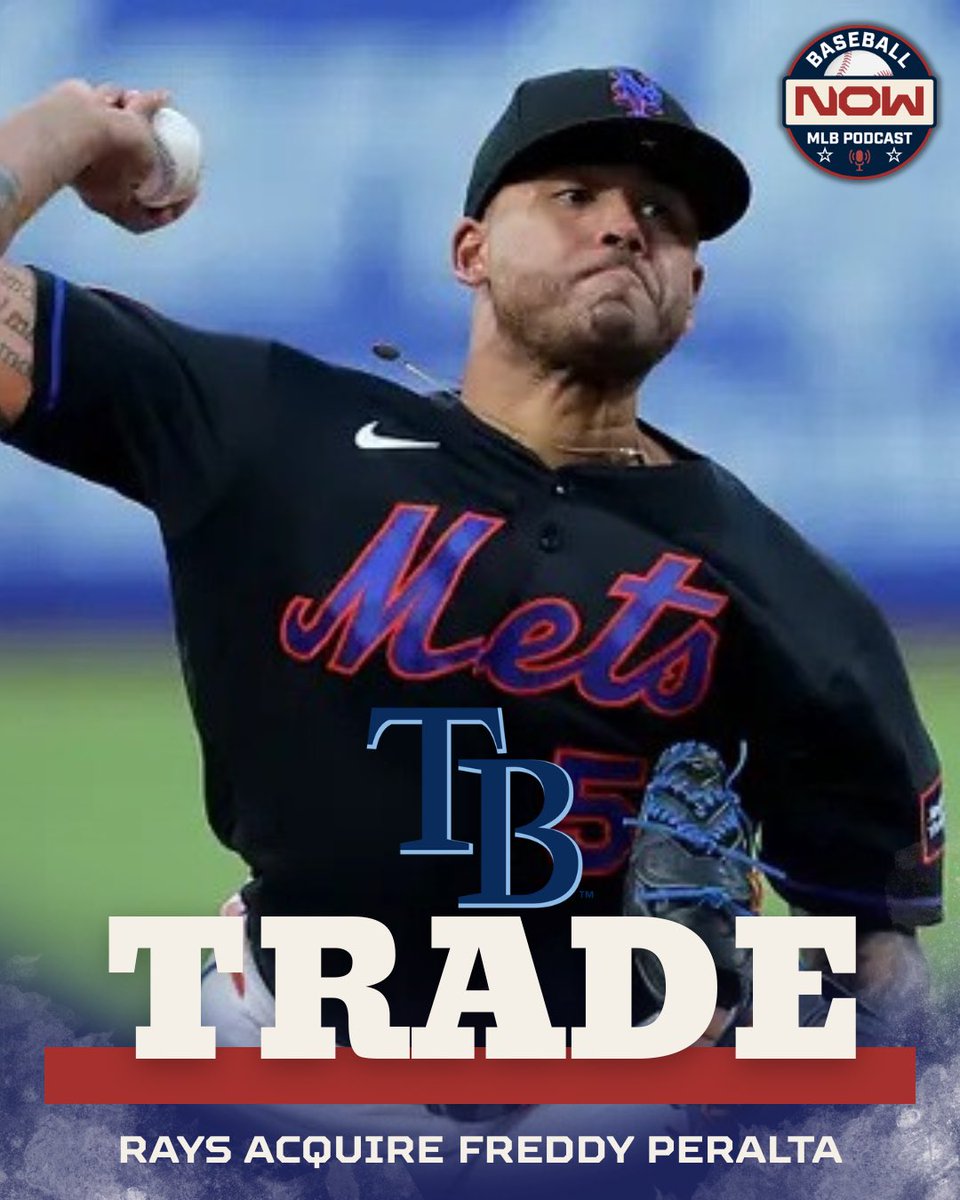 BaseballNOWcast's tweet photo. BREAKING: The Tampa Bay @RaysBaseball are acquiring RHP Freddy Peralta in a trade with the New York @Mets per @WillSammon 
#MLB #Rays #Mets https://t.co/edYwsOiK2Z