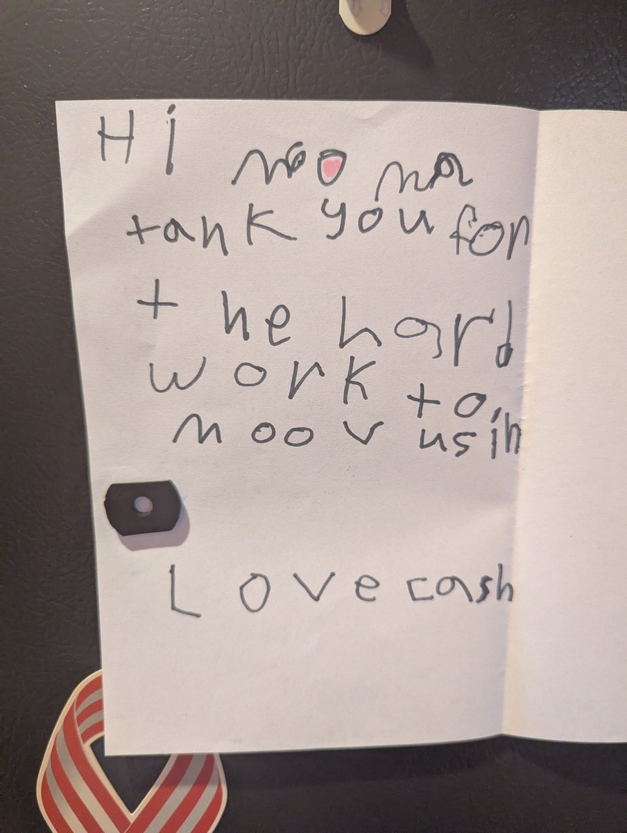 Blakely_Marie's tweet photo. This move has been anything but smooth, currently on hour 2 of scrubbing the bathroom, and I hear a knock on the door. My little bud had filled my yeti with ice water and brought me some "mail" 🥰 https://t.co/LY1jZT9y5w