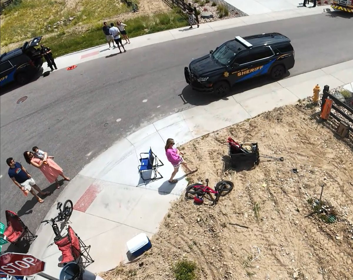 dcsheriff's tweet photo. Point of view when you invite the Douglas County Sheriff's Office to your block party and we decide to break out the drone for a little training/demo... 😎

Thanks for having us out, neighbors! We had an absolute blast hanging out, meeting everyone, and catching a view of the neighborhood from above. 

One neighbor said: "Thank you so much for all you did to make our block party a success. Everyone really enjoyed it. We also were lucky enough to get a special visit from Sheriff Weekly!"