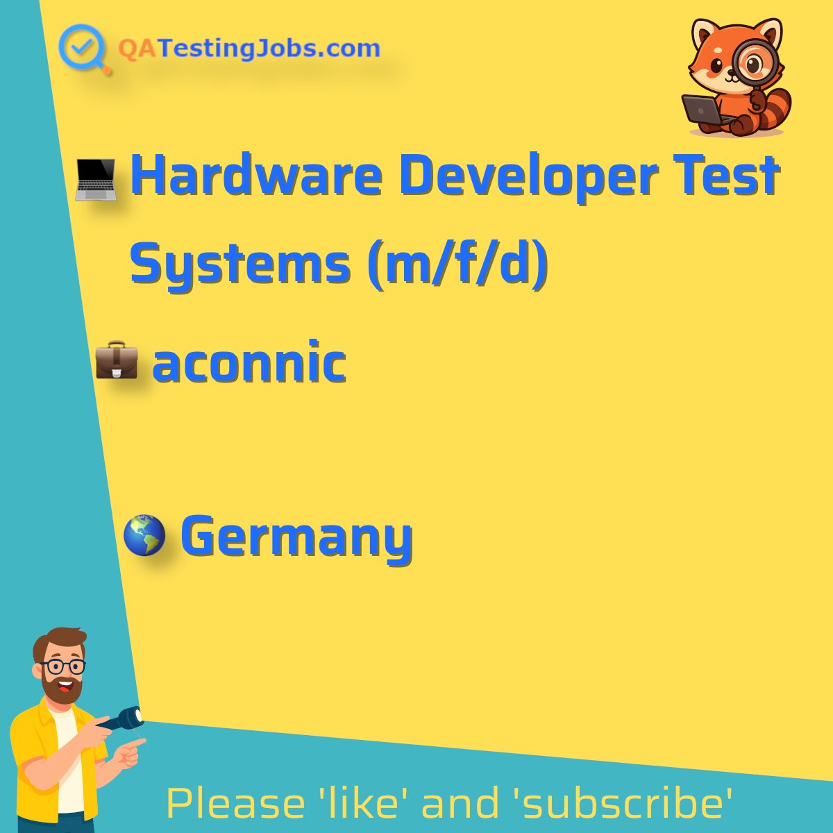 QATestingJobs's tweet photo. Title: Hardware Developer Test Systems (m/f/d)
Company: aconnic
Country: Germany
City: Hartmannsdorf
Employment Type: full-time
Location: onsite
Remote/Onsite: onsite
Visa Support:
Link: https://t.co/0oLpaw38zB #boundaryscan #c #c #circuittesting #confluence #databasemanagement https://t.co/lFhwvG9SGO
