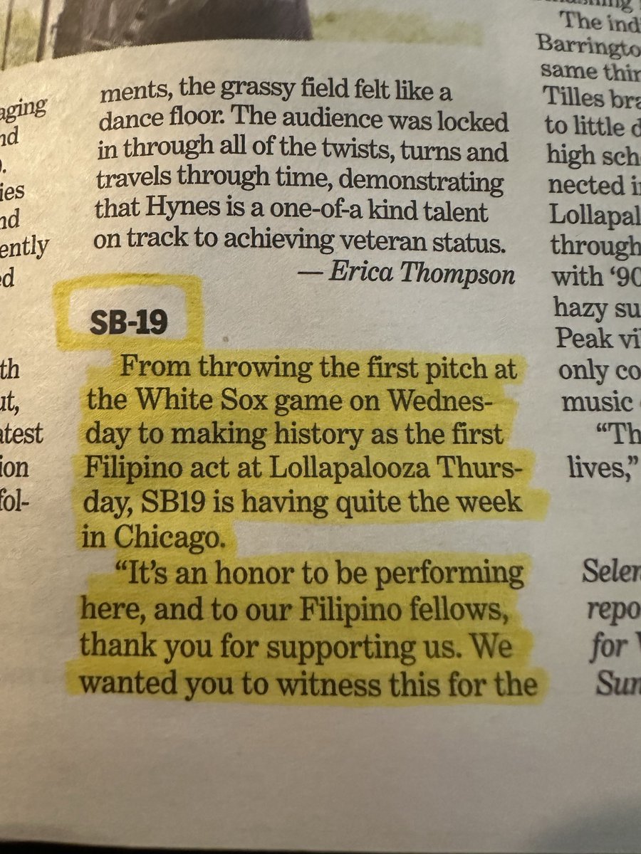KTChannel9's tweet photo. Chicago Sun Times Newspaper📰✨
Take a look👀⬇️

@SB19Official #SB19 #SB19atLollapalooza @1zentertainment @yanidedios https://t.co/nOe5CW1598
