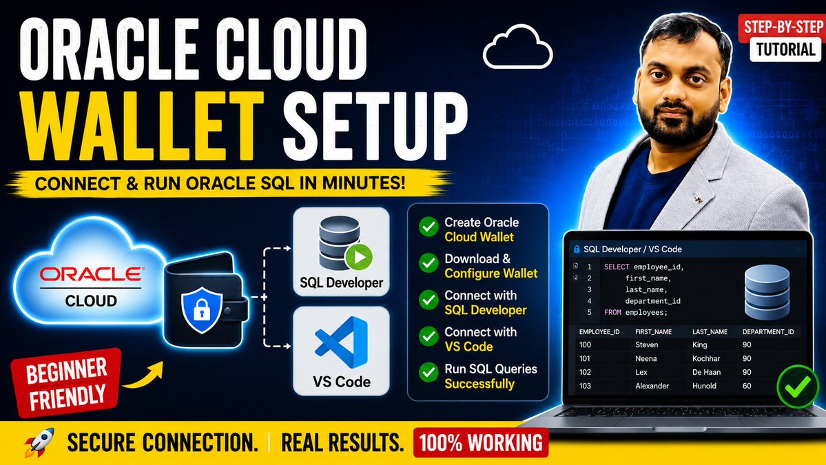 vksbindaas5's tweet photo. Oracle Autonomous AI Database Tutorial | Connect Using Wallet | SQL Deve... https://t.co/lXVCuqBUwx via @YouTube https://t.co/UIKIhT9JqS