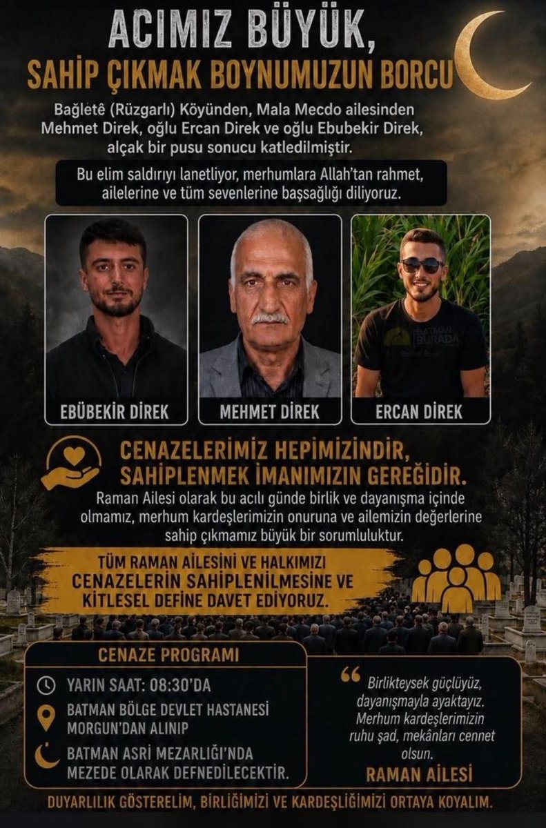 Bennbilmiyorum's tweet photo. Sözün bittiği yerdeyiz... Canlarımızı bizden alanların bir an önce hak ettikleri cezayı bulmasını istiyoruz.
#BatmandaHainPusu https://t.co/Iz8EFQBY2f