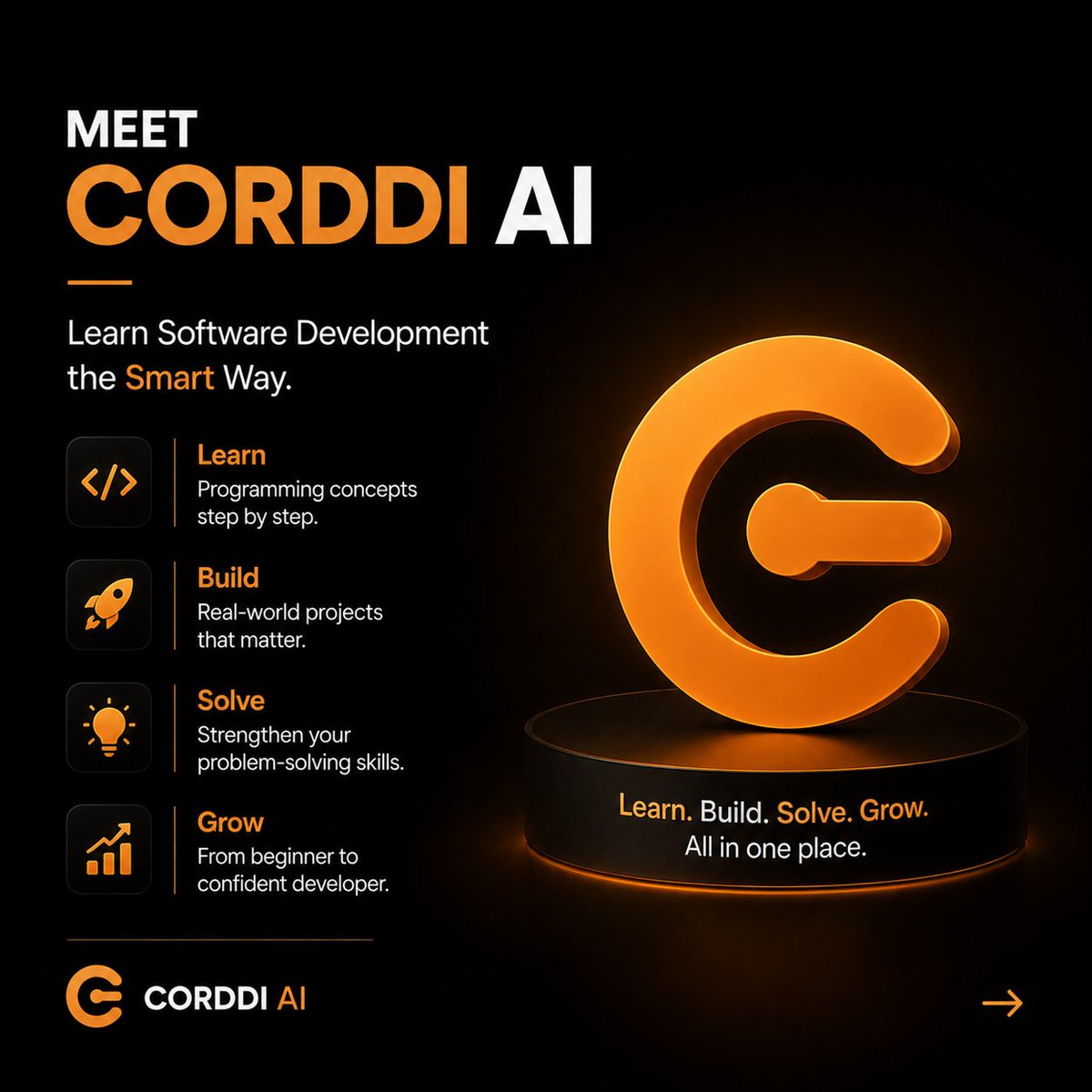 CorddiAI's tweet photo. AI can generate code.

But can you explain it? Can you improve it? Can you fix it?

That's why foundations matter.
Learn. Build. Create. Grow.

⭐ Start with Corddi AI

#CorddiAI #Programming #LearnToCode #AI #StudentsInTech https://t.co/PVJZumisrW
