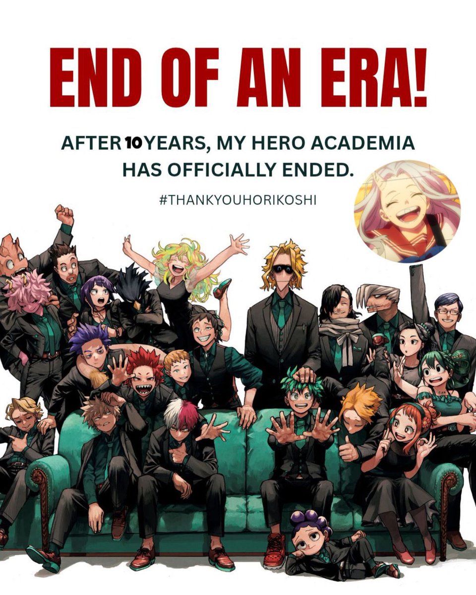 AnimeePost's tweet photo. My Hero Academia is officially DONE 👋 https://t.co/3PBbzsM84x