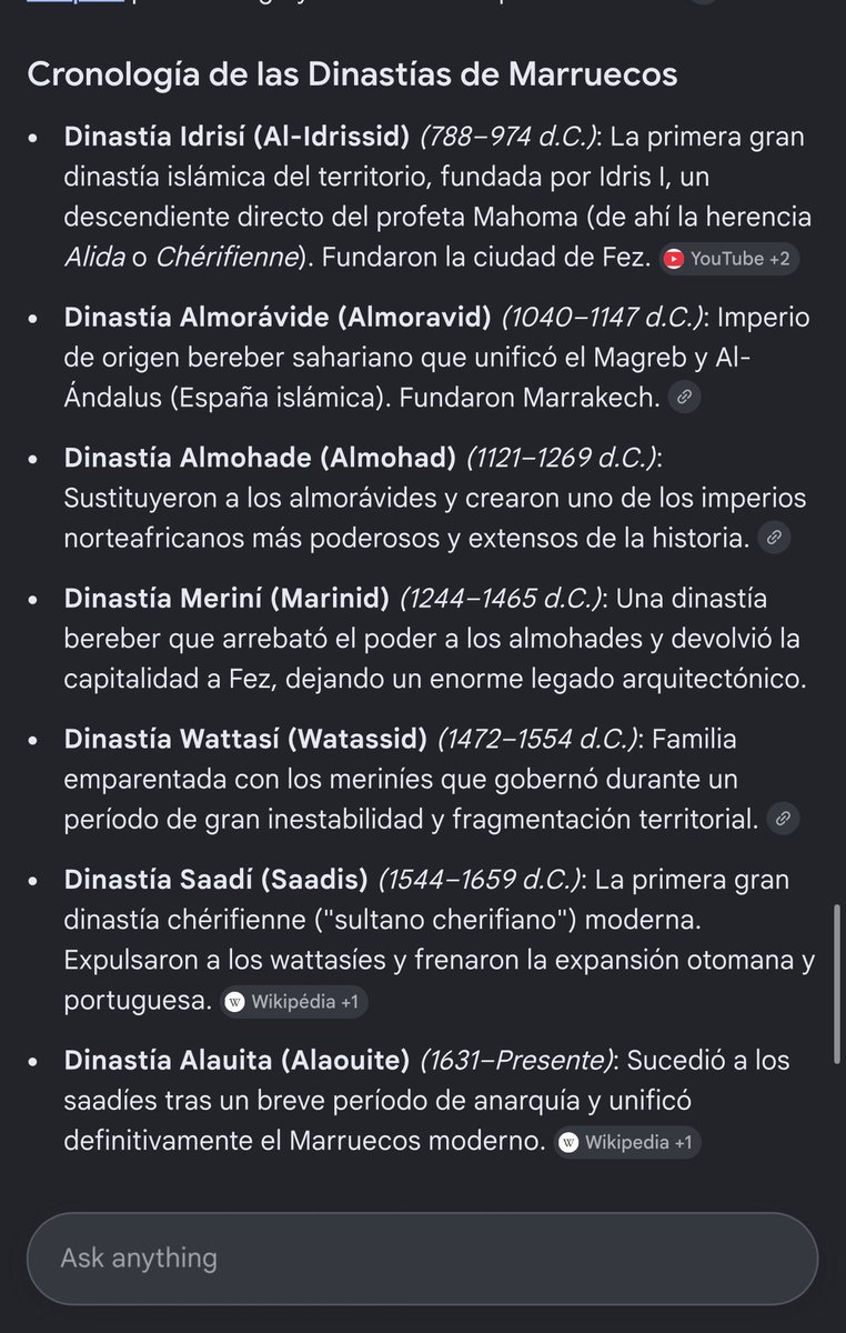 edovshalom's tweet photo. @HMeghribi Antes de los Alauitas, el trono pasó por los Saadíes, Wattasíes, Meriníes, Almohades, Almorávides e Idrisíes. Un legado imperial único que unificó el Magreb y Al-Ándalus desde el año 788. 🇲🇦👑 #HistoriaDeMarruecos #Dinastias https://t.co/0vgO0zuY9T