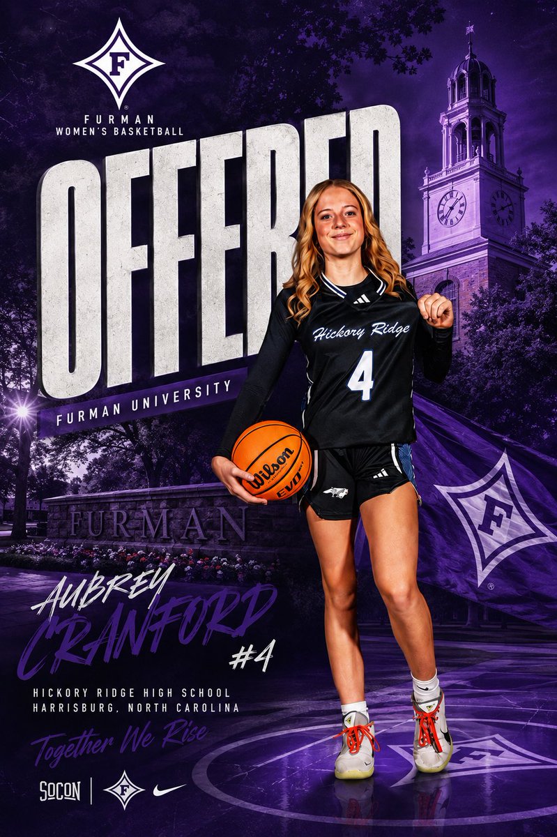 griggs_team's tweet photo. 🚨 OFFER ALERT🚨
Congratulations to Aubrey (@Aubrey_Cranford) on receiving her first Division I offer from Furman (@FurmanWBB)!

The recruiting journey is officially underway, and this is only the beginning. 📈🏀
@Assist_U_ @CoachJillDunn @CoachBCH @cltmediagroup https://t.co/VWGpHLGZDu