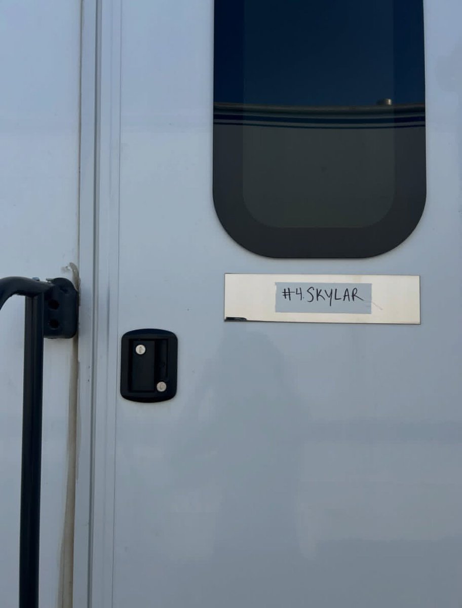 cowentry's tweet photo. omg, sadie's trailer with skylar written on it and cast hanging out, my heart is full!! https://t.co/07EhTHXV1p
