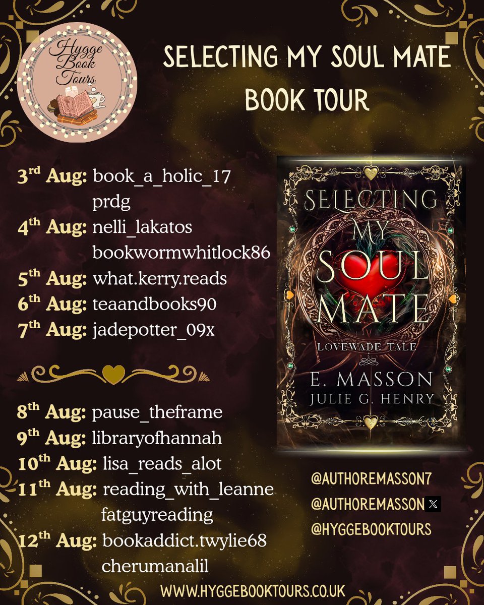 hyggebooktours's tweet photo. Delighted to have @AuthorEMasson back on tour with us tomorrow 🎊❤️
#booktour #blogtour #authorpromo #authorsupport

@prdg 
@kcmw86 
@teaandbooks90 https://t.co/E98RQ69vlc