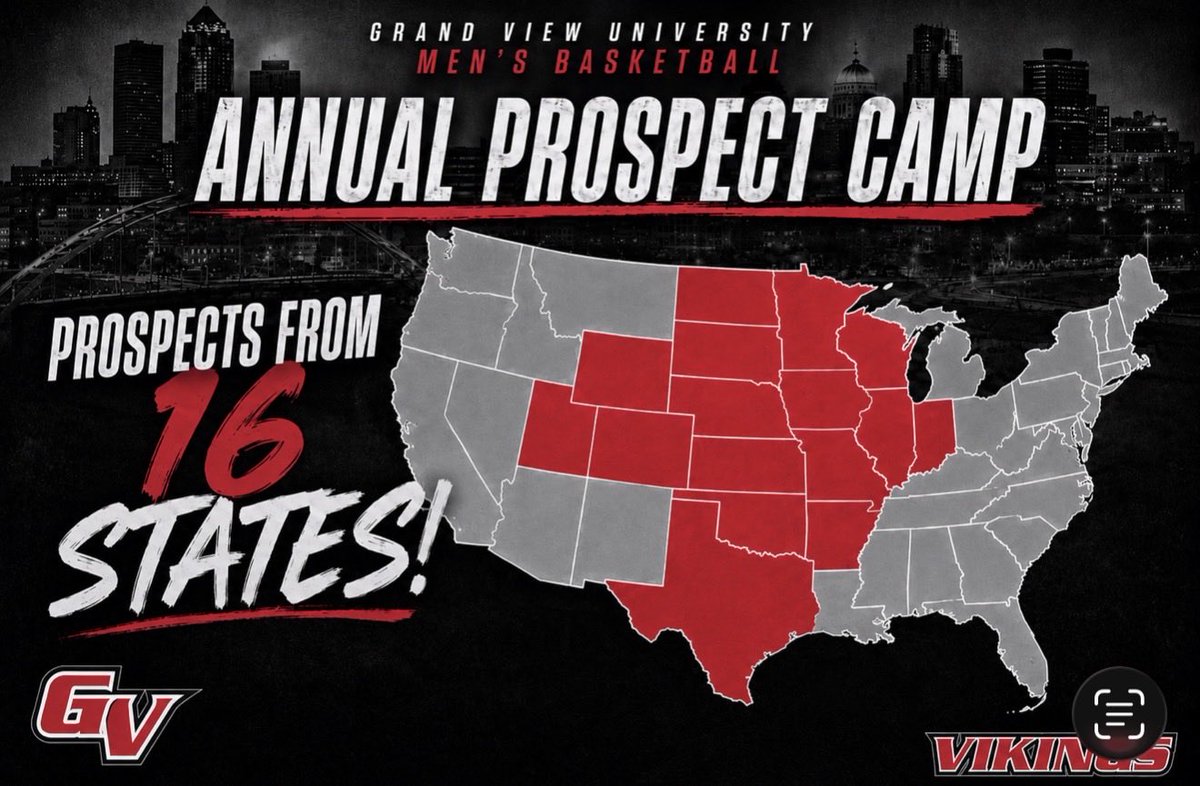 GVVikingMBB's tweet photo. The Grand View brand continues to grow.

This year's Prospect Camp brought together athletes from 16 different states, all looking to compete at a high level and experience our program firsthand.

Thank you to every player and family that made the trip to Des Moines!! https://t.co/lHJqed7x0g